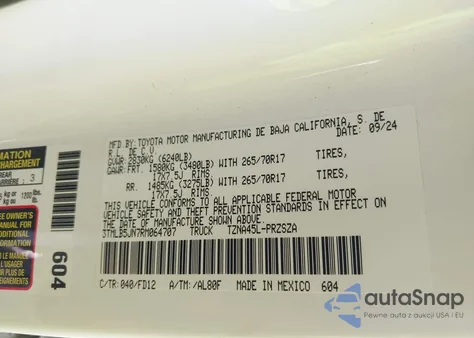 2024 Toyota Tacoma Trd Off Road 4Wd from USA, damaged, VIN 3TMLB5JN7RM064707